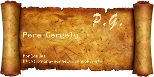 Pere Gergely névjegykártya